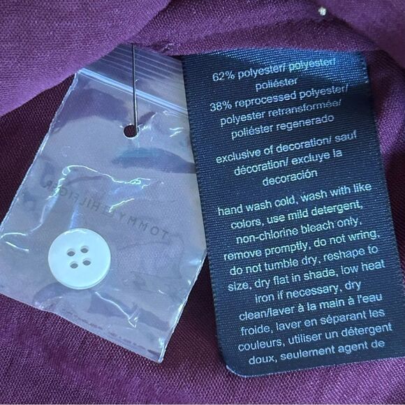 Tommy Hilfiger Womens Collared Button Up Shirt Wine Tasting Purple Size Medium - Picture 7 of 9